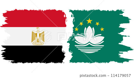 Macau and Egypt grunge flags connection vector 114179057
