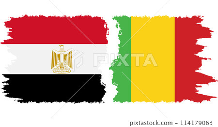 Mali and Egypt grunge flags connection vector 114179063