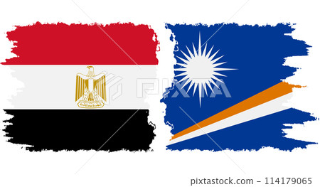 Marshall Islands and Egypt grunge flags connection vector 114179065