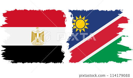 Namibia and Egypt grunge flags connection vector 114179088