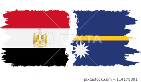 Nauru and Egypt grunge flags connection vector 114179091