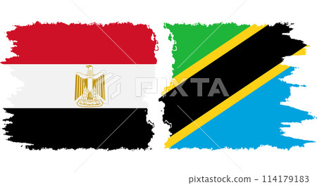 Tanzania and Egypt grunge flags connection vector Tanzania and Egypt grunge flags connection vector 114179183