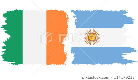 Argentina and Ireland grunge flags connection vector 114179232