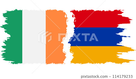 Armenia and Ireland grunge flags connection vector 114179233