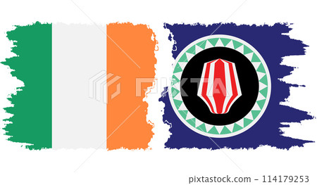 Bougainville and Ireland grunge flags connection vector Bougainville and Ireland grunge flags connection vector 114179253