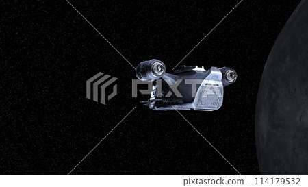 spaceship and moon 114179532