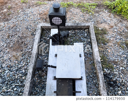 Point Indicator of the railroad switch. Point Indicator of the railroad switch. 114179930