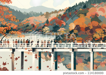 Autumn in Kyoto, Arashiyama and Togetsukyo Bridge 114180000