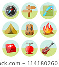 Hiking icons set 114180260