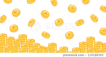 Background vector image of many point coins: horizontal wide Background vector image of many point coins: horizontal wide 114180343