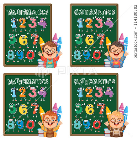 Fun Mathematics Learning Illustration 114180582