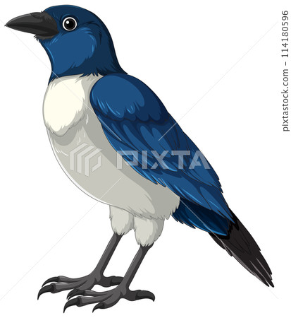 Vibrant Blue and White Bird Illustration Vibrant Blue and White Bird Illustration 114180596