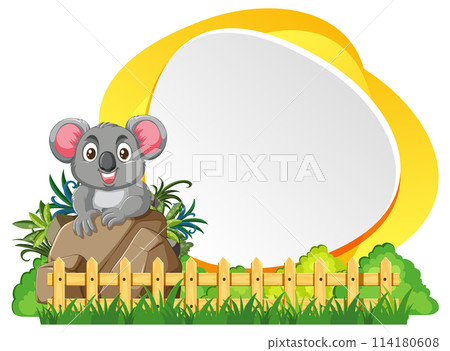 Cute Koala on a Rock with Frame Cute Koala on a Rock with Frame 114180608