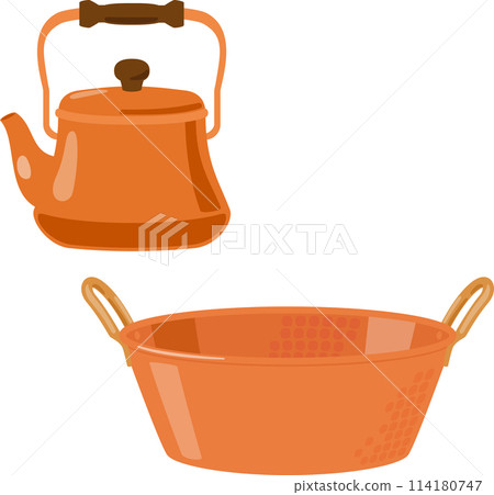 Copper kettle and pot Copper kettle and pot 114180747