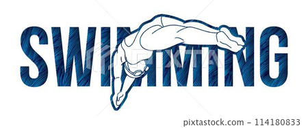 Female Swimming Text with Swimmer Action Cartoon Sport Graphic Vector Female Swimming Text with Swimmer Action Cartoon Sport Graphic Vector 114180833