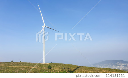 A Wind Turbine Tower On Hill In Highland Of Vietnam. 114181231