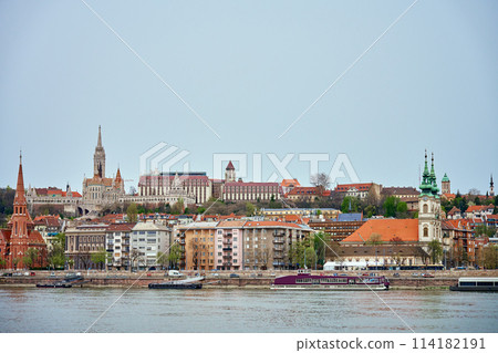 Budapest Cityscape Along the Danube River 114182191