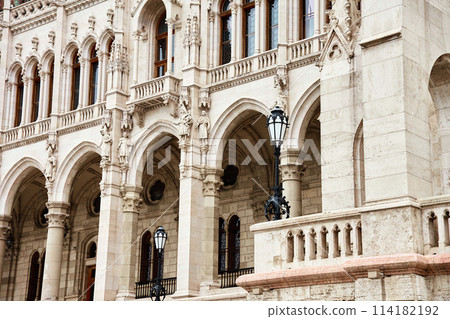 Detailed View of Budapest Parliament. Historical architecture 114182192