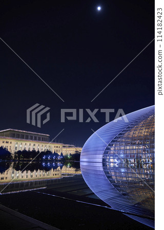 Night view of National Centre for the Performing Arts NCPA with Great Hall of the People in Beijing, China Night view of National Centre for the Performing Arts NCPA with Great Hall of the People in Beijing, China 114182423