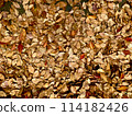 Accumulated colorful leaves 114182426