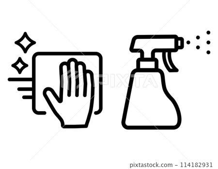 Wipe cleaning spray icon 114182931