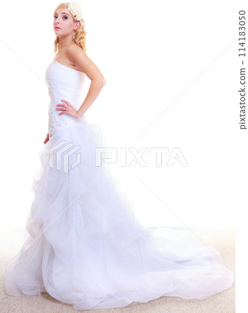 Happy bride posing for marriage photo Happy bride posing for marriage photo 114183050