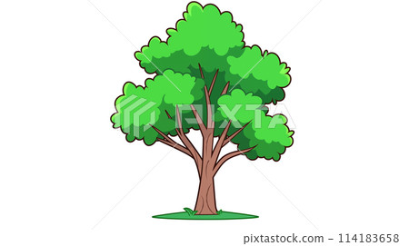 手绘卡通树木插画素材 114183658