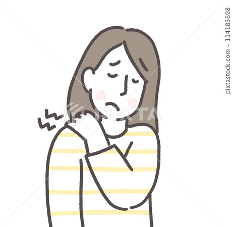 患有肩膀僵硬的女人 114183698