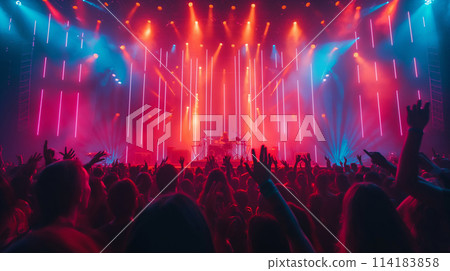 A spectator who is excited live 114183858