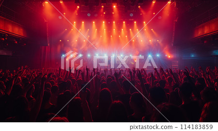 A spectator who is excited live 114183859