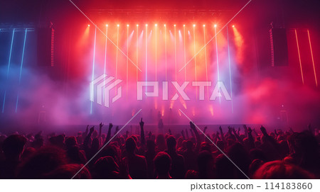 A spectator who is excited live 114183860