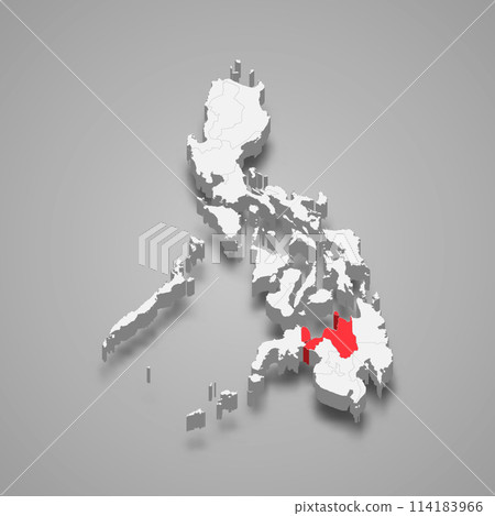 Northern Mindanao region location within Philippines 3d map 114183966
