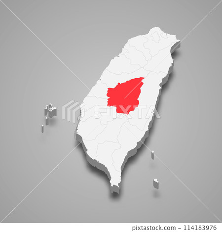 Nantou County division location within Taiwan 3d map Nantou County division location within Taiwan 3d map 114183976