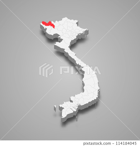 Lai Chau region location within Vietnam 3d map Lai Chau region location within Vietnam 3d map 114184045