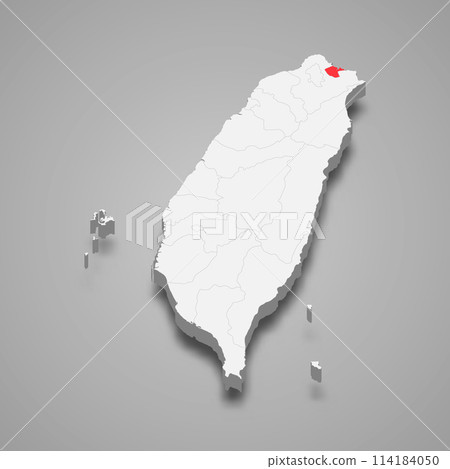 Keelung City division location within Taiwan 3d map 114184050