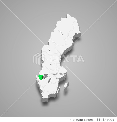 Dalsland historical province location within Sweden 3d map 114184095
