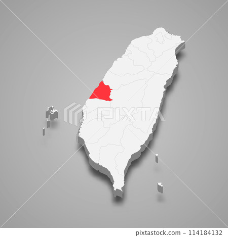 Changhua County division location within Taiwan 3d map 114184132