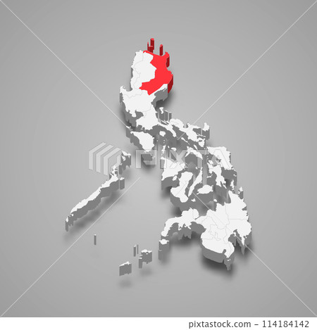 Cagayan Valley region location within Philippines 3d map 114184142