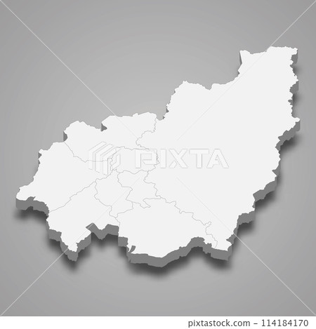 3d isometric map of West is a region of Cameroon 114184170