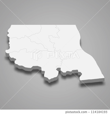 3d isometric map of Tanganyika is a region of DR Congo 114184193