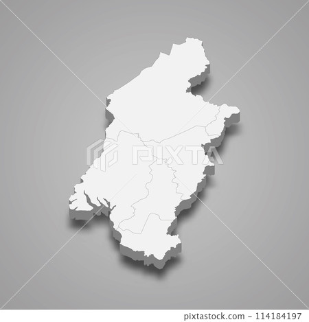 3d isometric map of Southwest is a region of Cameroon 114184197