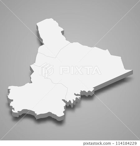3d isometric map of N'Zi is region of Ivory Coast 3d isometric map of N'Zi is region of Ivory Coast 114184229