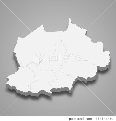 3d isometric map of Northwest is a region of Cameroon 114184230