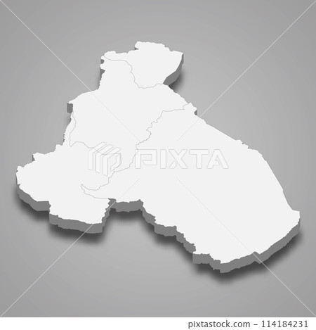 3d isometric map of North is a region of Cameroon 3d isometric map of North is a region of Cameroon 114184231