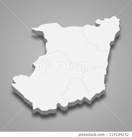 3d isometric map of North Kivu is a region of DR Congo 3d isometric map of North Kivu is a region of DR Congo 114184232