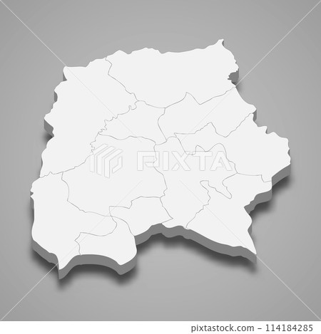 3d isometric map of Kef is a Governorate of Tunisia 114184285