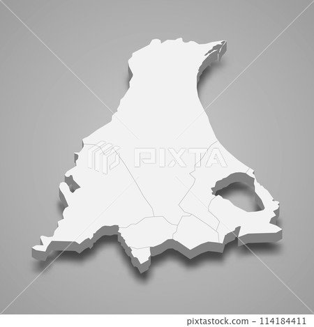 3d isometric map of Ariana is a Governorate of Tunisia 114184411