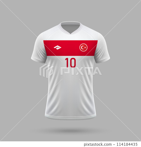 3d realistic soccer jersey Turkey national team 2024 114184435