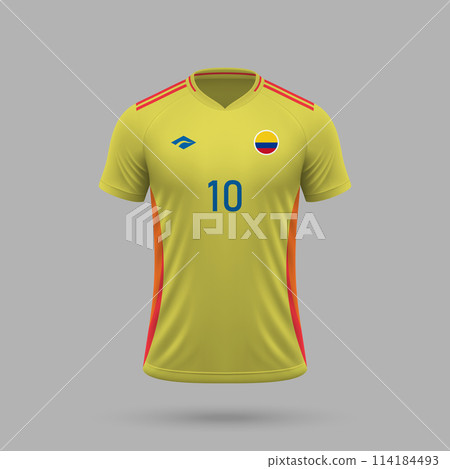3d realistic soccer jersey Colombia national team 2024 114184493