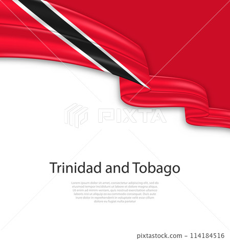Waving ribbon with flag of Trinidad and Tobago Waving ribbon with flag of Trinidad and Tobago 114184516
